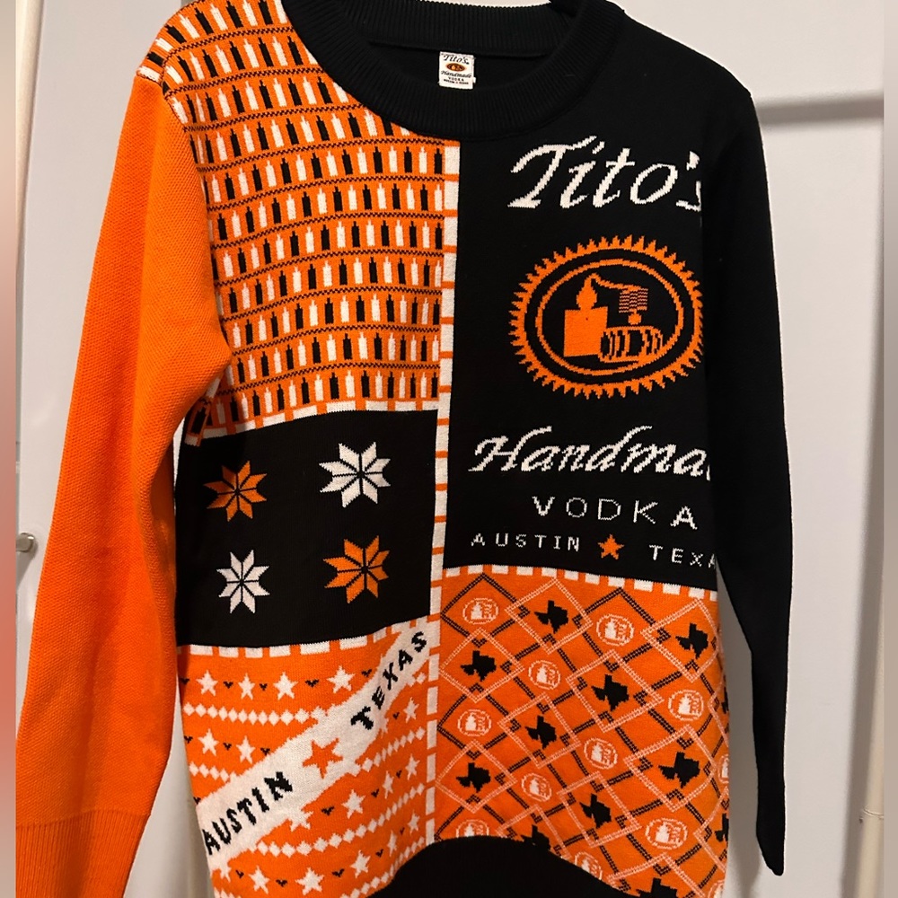 Tito’s Vodka Christmas Sweater - Size Small but Oversized Fit